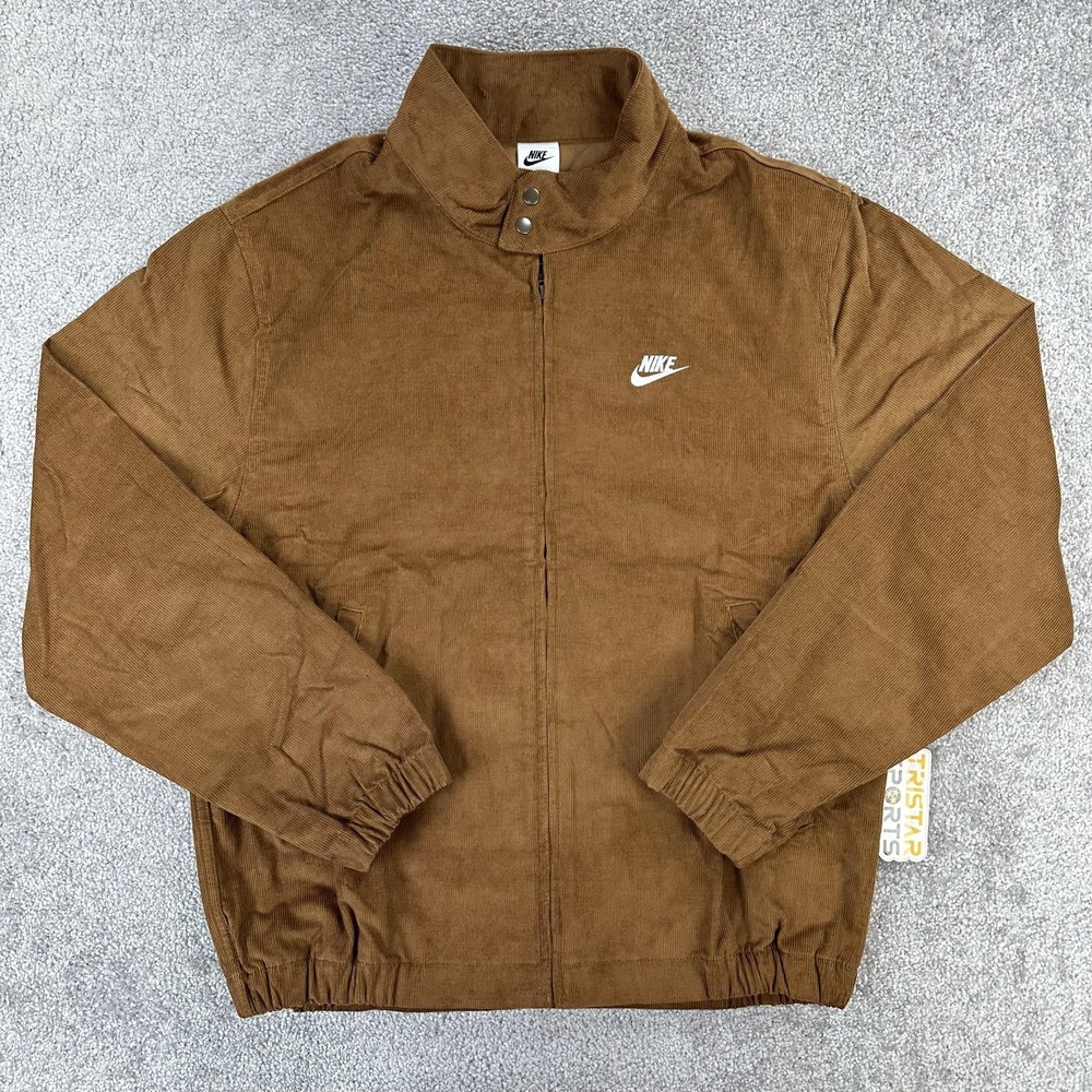 Nike Harrington Corduroy Jacket Mens Medium Brown Full Zip Club Coat FZ0631-281